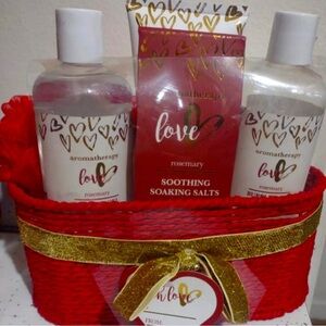 🪷 Goldessence Rosemary Aromatherapy Bath 6Pc Gift Basket Set